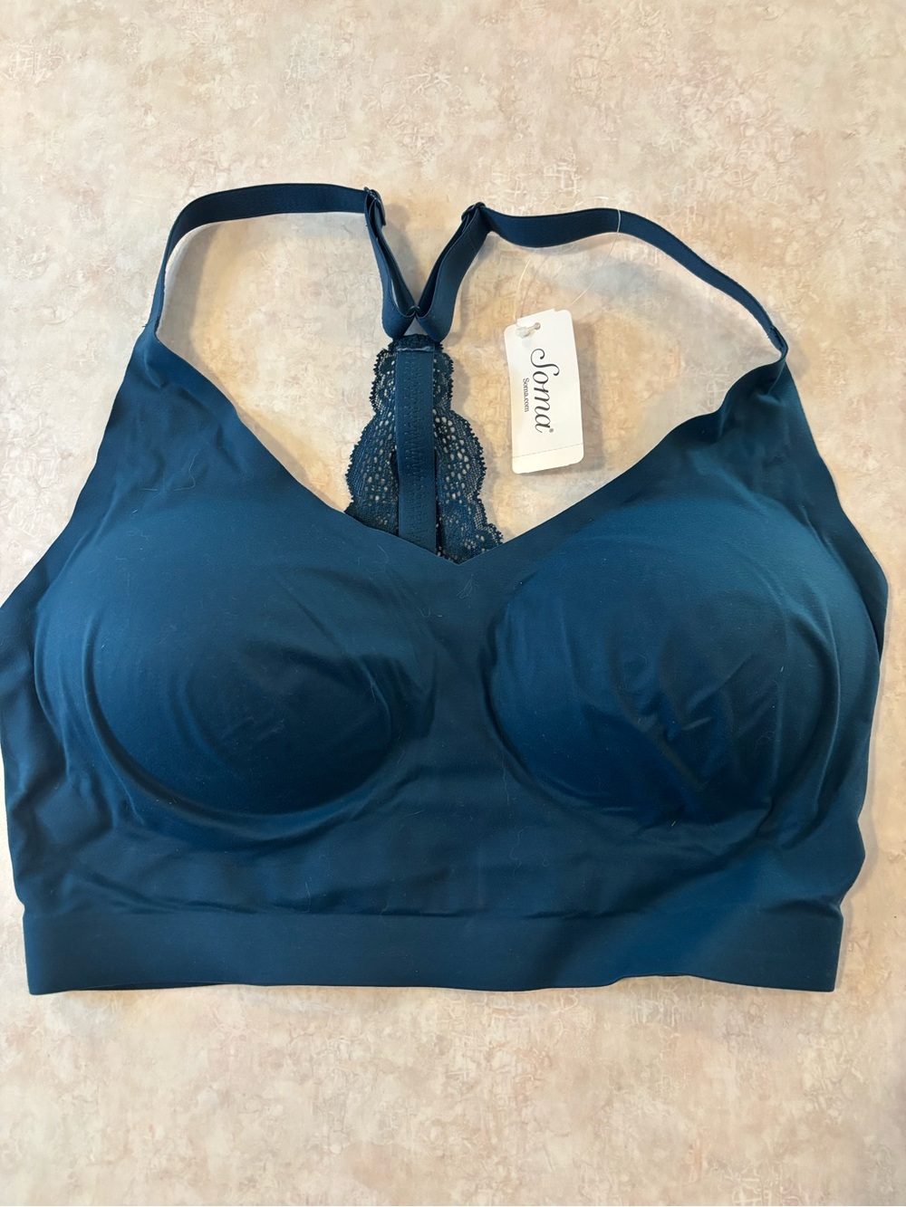 Soma Teal Lace Racerback Wireless Bralette